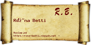 Róna Betti névjegykártya